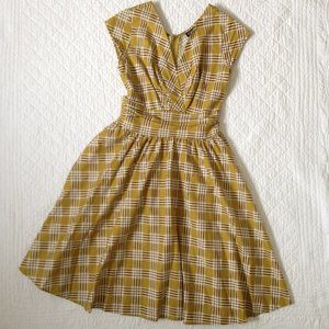 Retrolicious Vintage Style Plaid Midi Dress